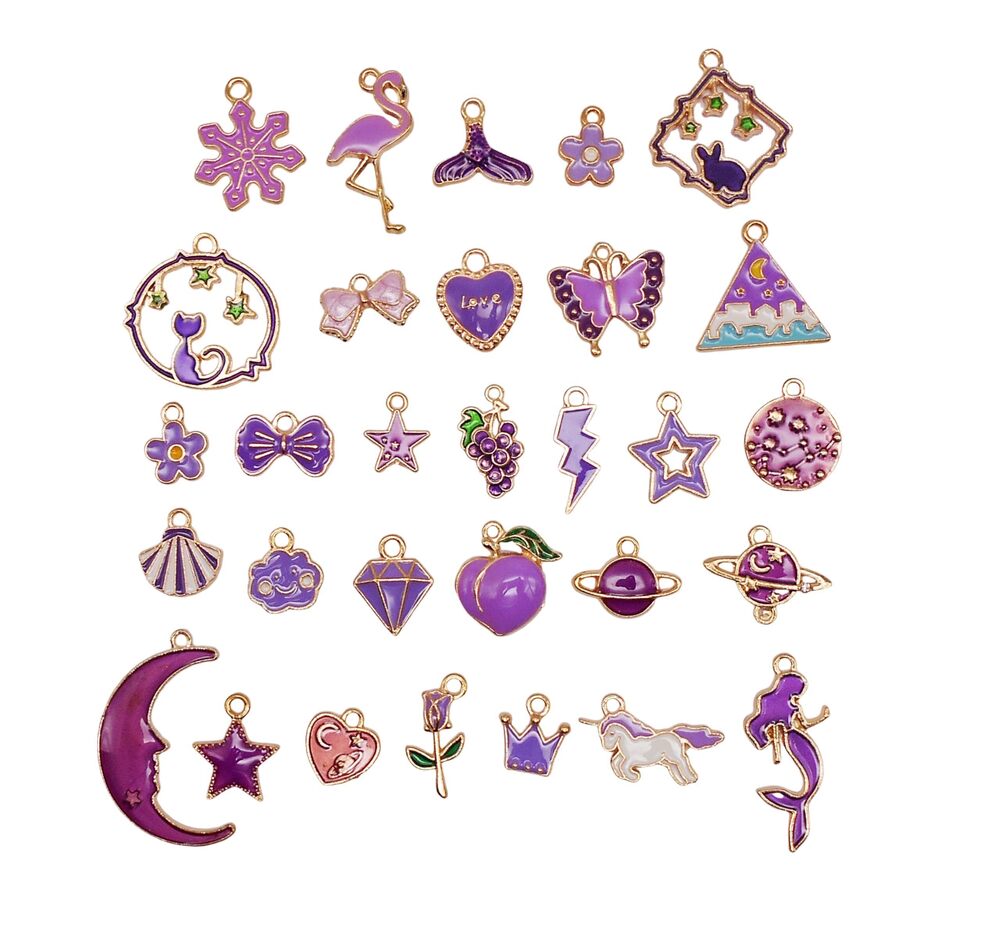 7246 40Pcs Enamel Charms for Jewelry Making Assorted 40 Styles Earring